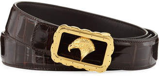Stefano Ricci Crocodile Leather Eagle-Buckle Belt