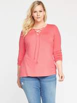 Thumbnail for your product : Old Navy Fitted Plus-Size Lace-Up Top