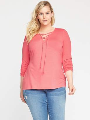 Old Navy Fitted Plus-Size Lace-Up Top