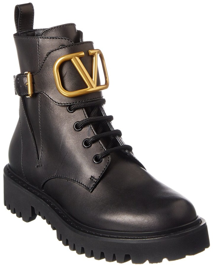 Valentino Vlogo Leather Boot - ShopStyle