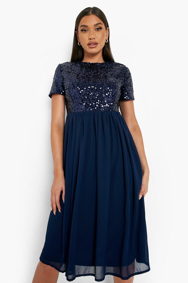 navy blue sequin dress