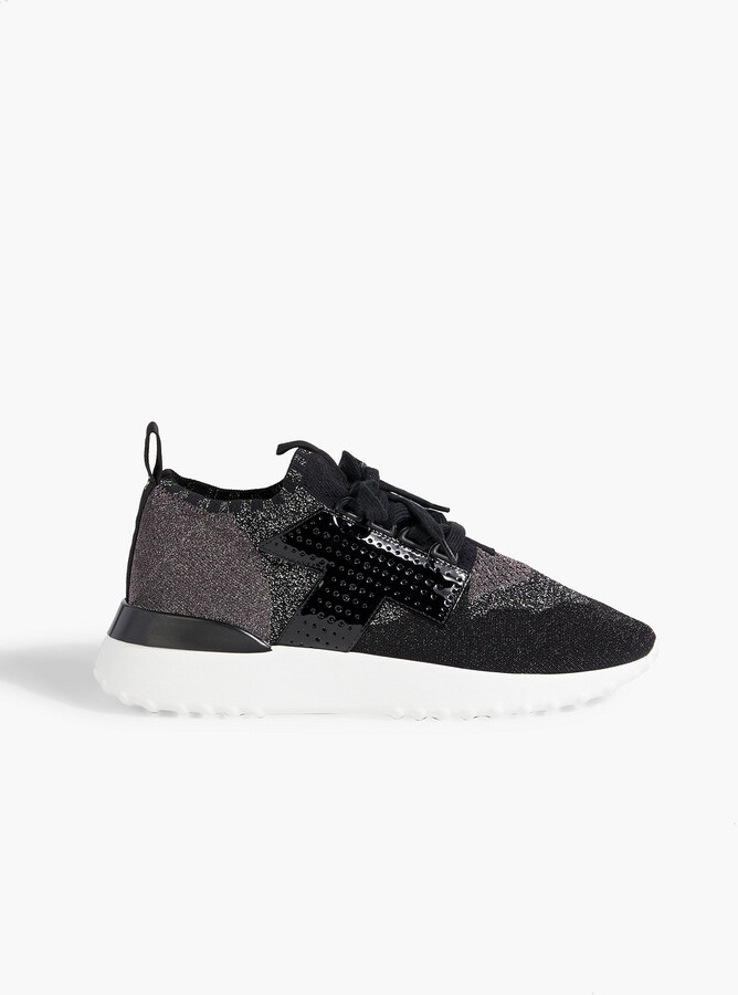 Tod's Metallic stretch-knit sneakers