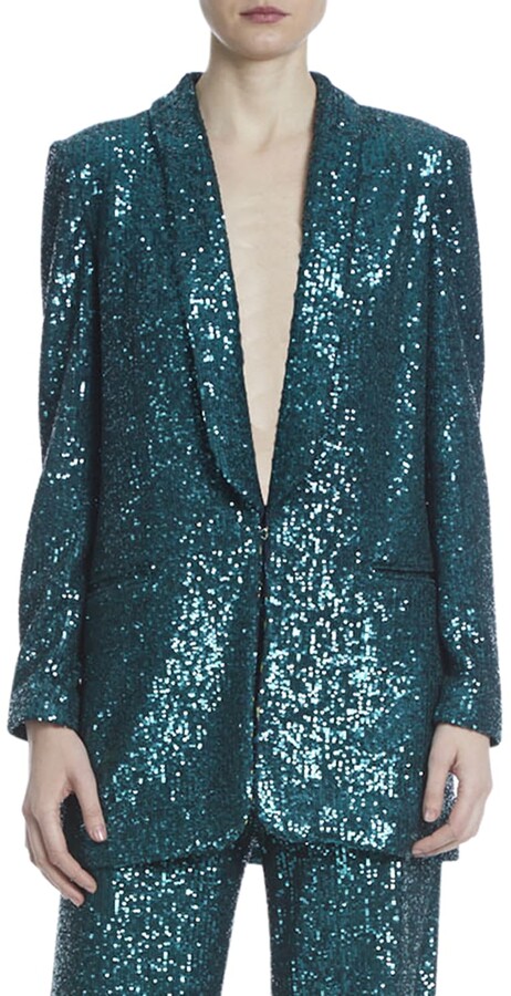 green sequin jacket womens