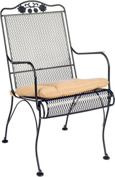 Woodard High Back Dining Arm Chair with Optional Seat Cushion