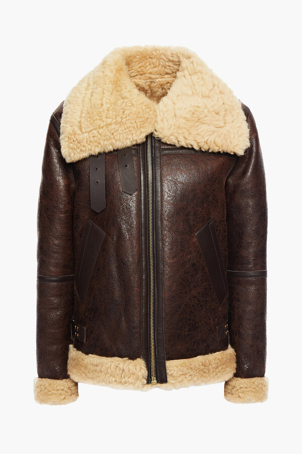 sandro shearling jacket womens