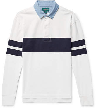J.Crew Chambray-Trimmed Striped Cotton-Jersey Rugby Shirt