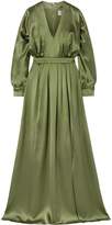 Thumbnail for your product : Balmain Pleated Silk-satin Gown
