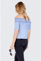 Thumbnail for your product : Select Fashion Fashion Women's Shirred Bardot Top T-Shirts - size 6