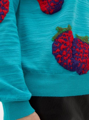 Acne Studios Koray Intarsia-raspberry Wool-blend Sweater - Green Multi