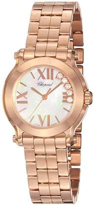 Chopard Women's 274189-5003 Happy Sport Round Analog Display Swiss Quartz Pink Watch