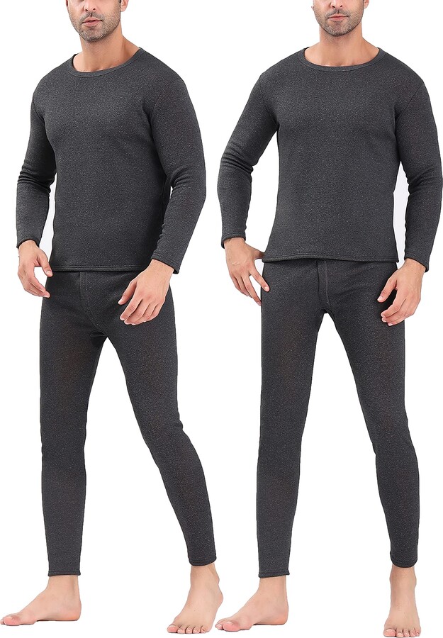 Muezna Men's Thermal Top and Bottom Set Underwear Long Johns Base Layer  with Soft Fleece Lined