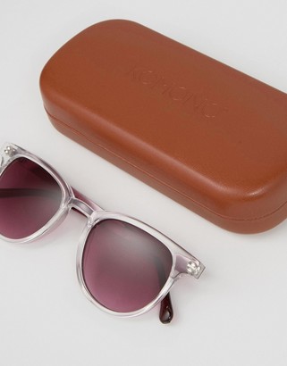 Komono Violet Square Sunglasses In Clear With Pink Gradient Lens