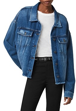 all saints white denim jacket