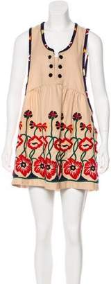 Anna Sui Embroidered Mini Dress