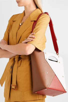 Yuzefi Pablo Color-block Textured-leather Tote - Tan
