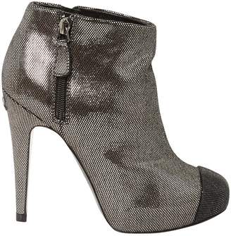 chanel grey suede boots