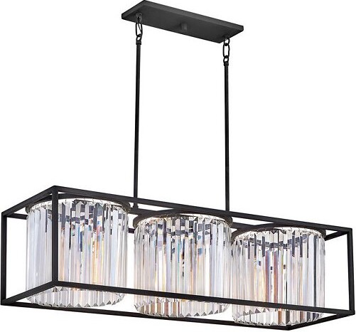Hinkley Giada Linear Chandelier Light in Black Size: 3 light