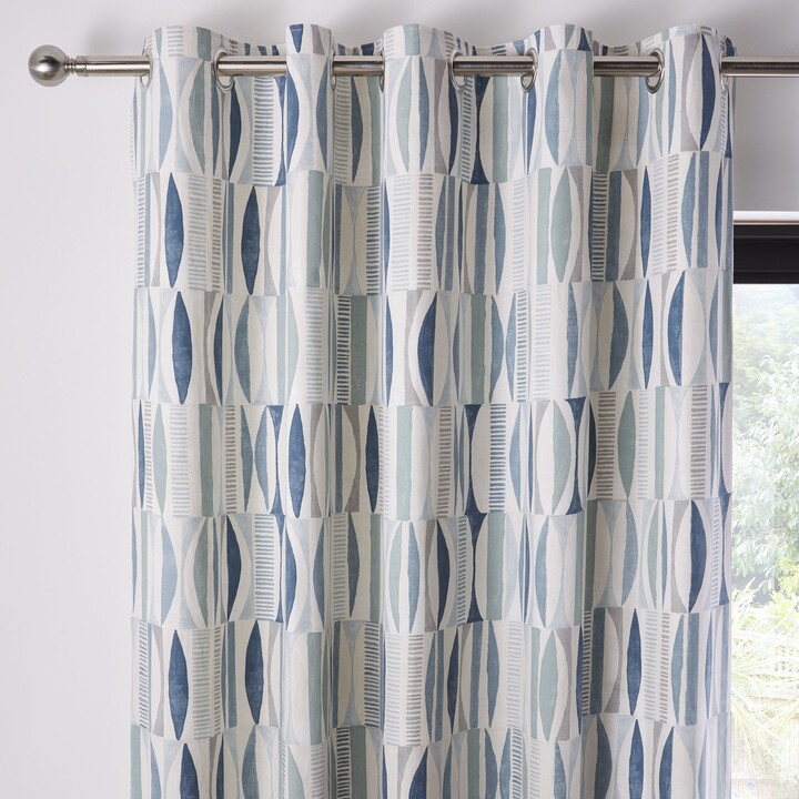 Dunelm Cuba Teal Eyelet Curtains Blue/Green/White ShopStyle