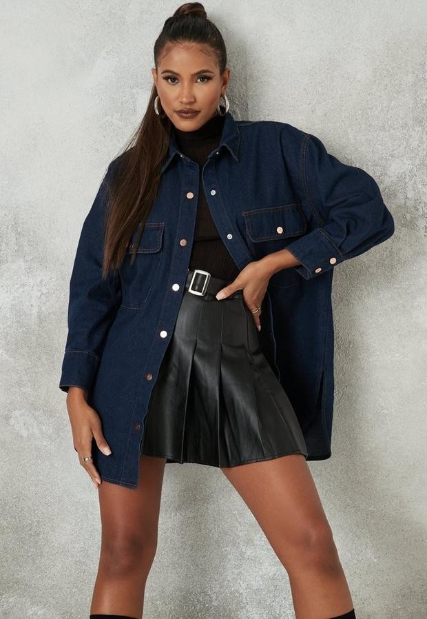 oversized denim shirt ladies
