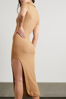 Thumbnail for your product : Alix Spencer Ribbed Stretch-jersey Midi Dress - Brown