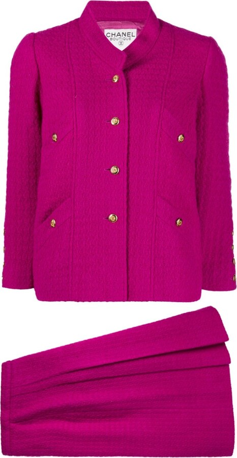 Louis FÉRAUD Purple woollen skirt suit, cross-breasted…