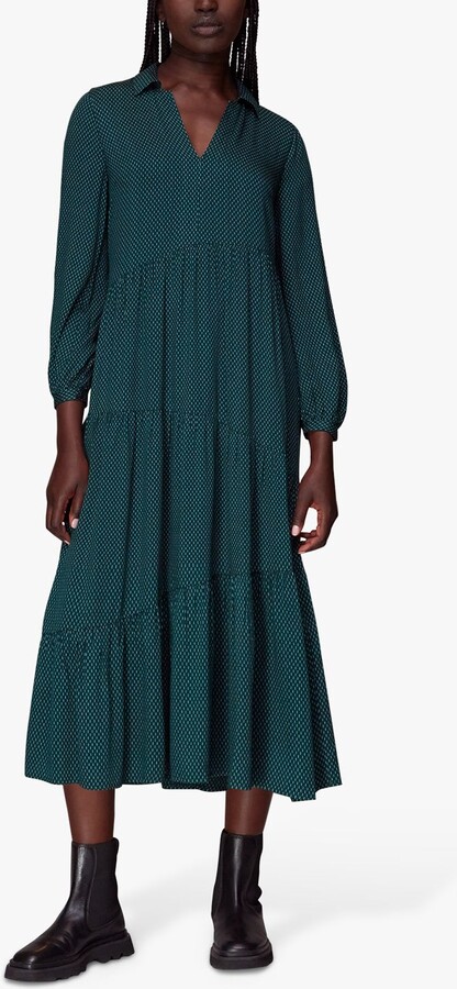 Whistles Vertical Dash Trapeze Dress ShopStyle