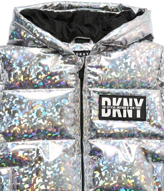 DKNY Metallic Nylon Puffer Jacket
