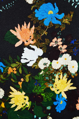 Erdem Grazia Fluted Floral-print Ponte Midi Dress
