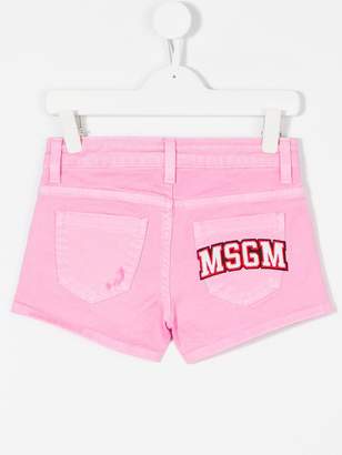 MSGM Kids distressed denim shorts