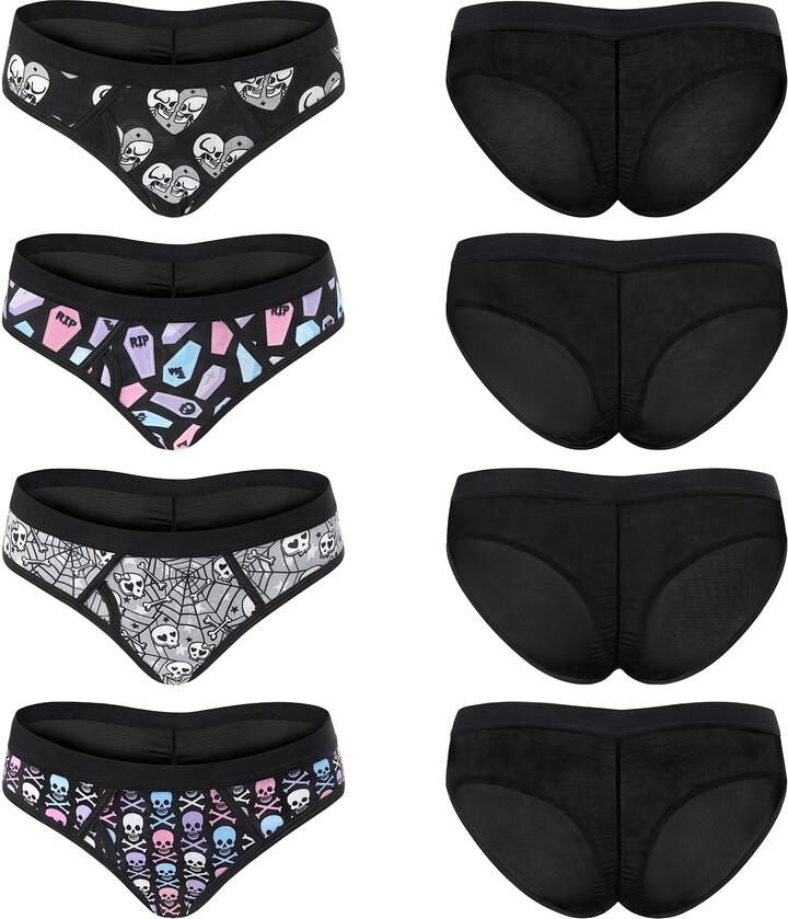 Women's Cotton Panties 4-Pack - Cute Kawaii Japanese Style Underwear Plus Size