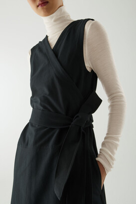 COS Cotton-Mix Belted Wrap Dress