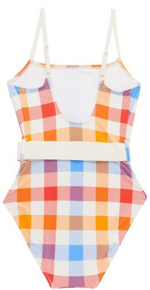 Solid & Striped The Nina Gingham Belted Swimsuit - Multi