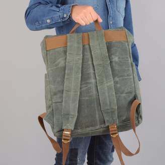 EAZO - Vintage Look Waxed Canvas Backpack Teal