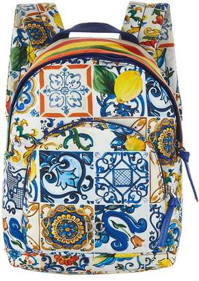 Dolce & Gabbana Majolica Logo Backpack