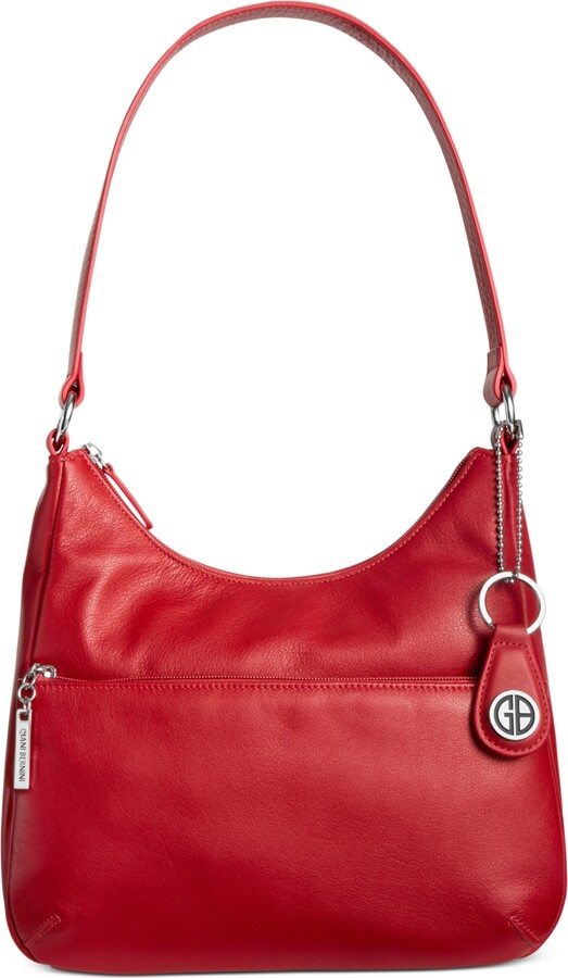 Giani Bernini, Bags, Red Ostrich Leather Crossbody Bag