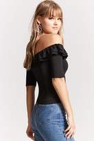 Thumbnail for your product : Forever 21 Off-the-Shoulder Flounce Crop Top