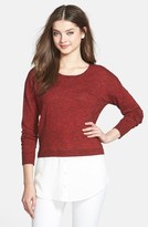 Thumbnail for your product : Kensie Layered Look Mélange Knit Sweater