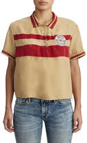 Thumbnail for your product : True Religion WOMENS COLLEGE CROPPED POLO SHIRT