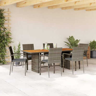 Garden Dining Set Gray, Dark Gray