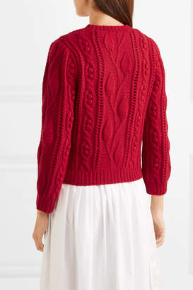 Co Cable-knit Wool And Cashmere-blend Sweater - Red
