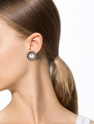 Miu Miu Crystal Floral Clip-On Earrings