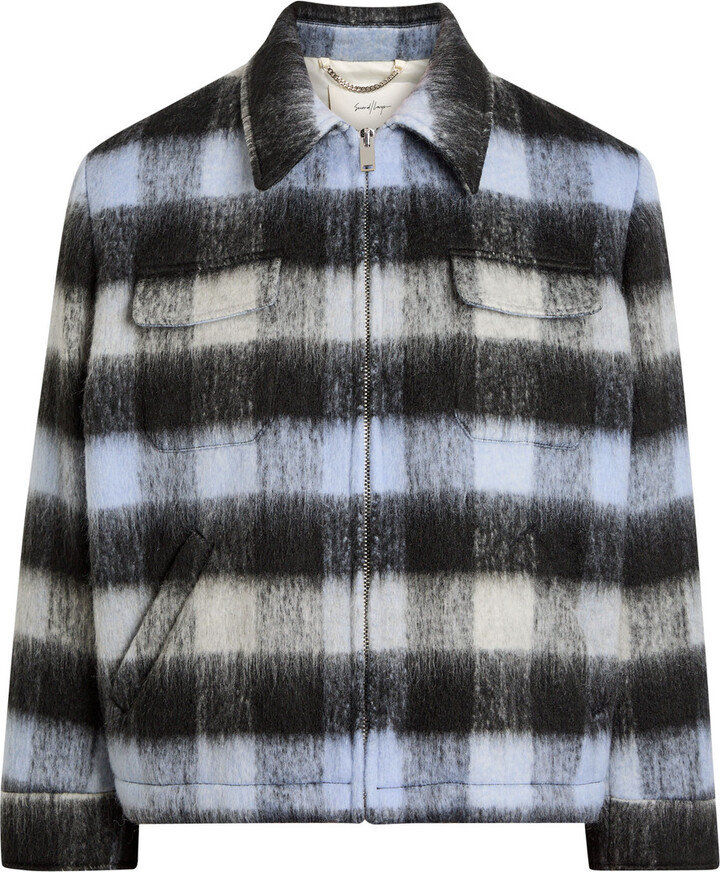 Second/Layer Second Layer Jefe Checked Brushed Wool-blend Jacket