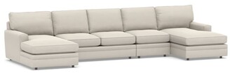 Pottery Barn Pearce Square Arm Upholstered 4-Piece U-Shaped Chaise Sectional