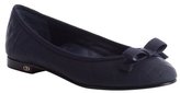 Thumbnail for your product : Christian Dior black leather bow detail flats
