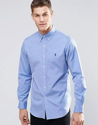 Polo Ralph Lauren Poplin Shirt In Regular Fit In Blue