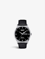 Thumbnail for your product : Tissot T1184301605100 Heritage Visodate stainless-steel and alligator-embossed leather-strap automatic watch