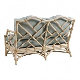 The Well Appointed House Chippendale Loveseat with Rattan Frame
