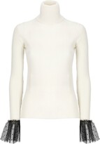 Lace-Cuffs Roll-Neck Knitted Jumper 