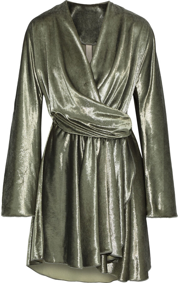 Green Velvet Wrap Dress | Shop the ...