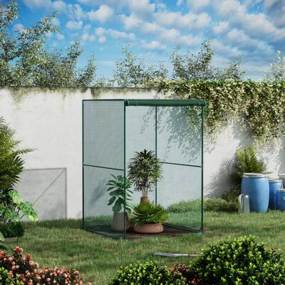 Latitude Run Backyard Crop 4' X - Zipper Door Steel Frame Mesh For Plant Defense Protector Tent  Stable Steel To Keep Plants Safe From Wildlife